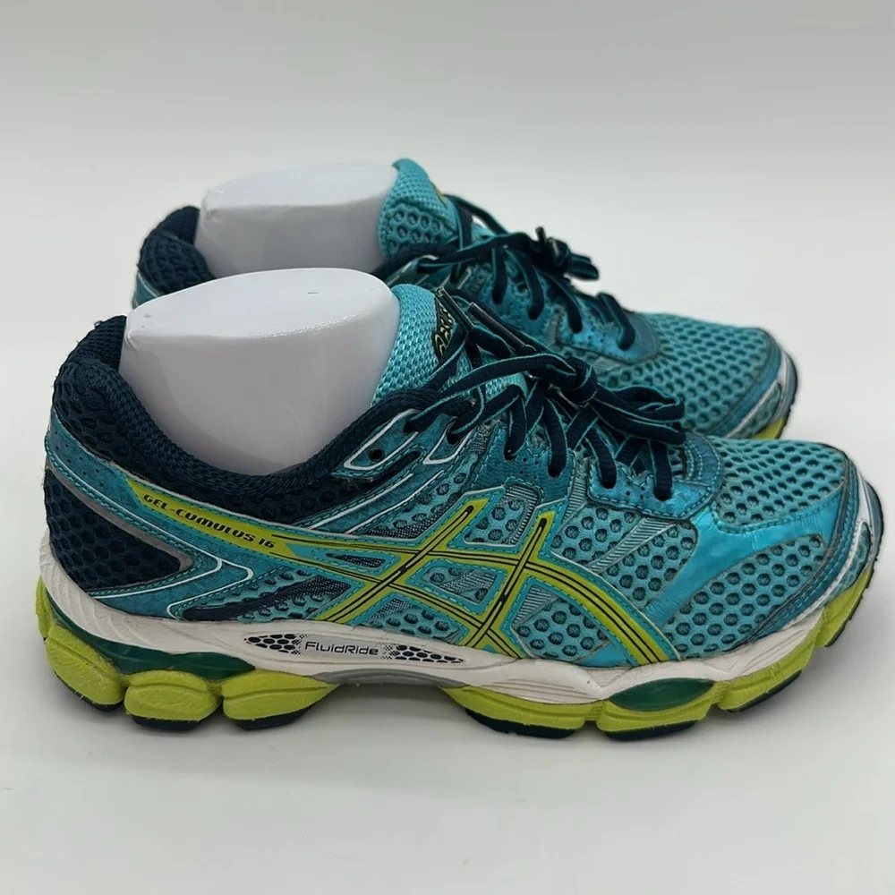 Asics Gel-Cumulus 16 Women's Shoes Athletic Walking Running Gym Blue Green Size7